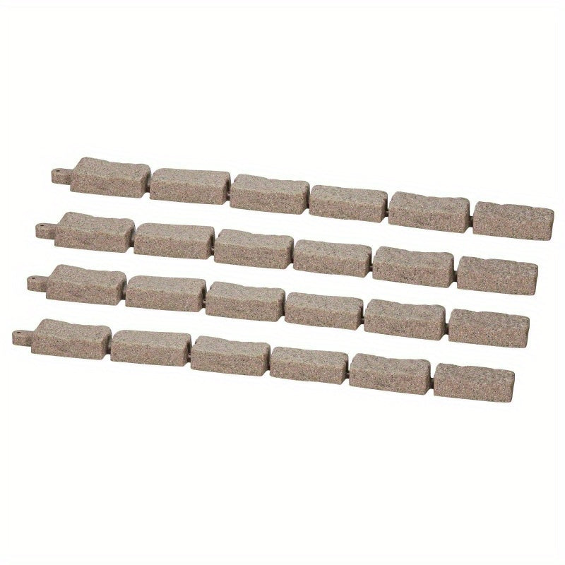 Faux Stone Landscape Edging 46.2 x 2.2 in Garden Lawn Edging Border for Walkway