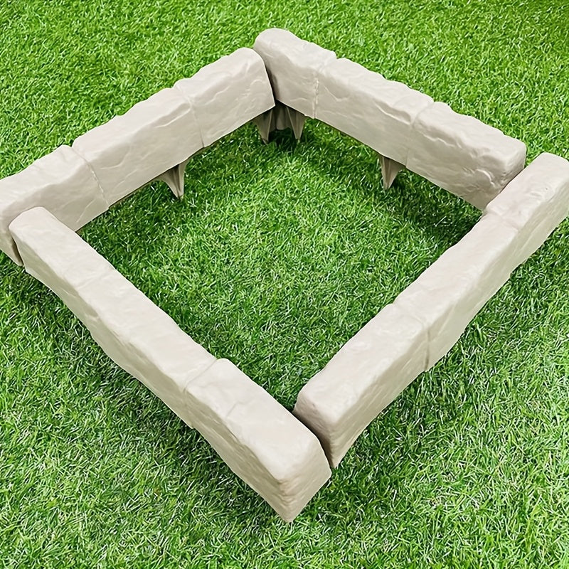 Cobbled Stone Effect Lawn Garden Edging Pack of 8