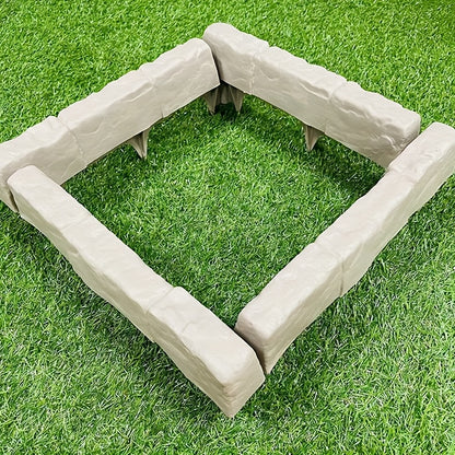 Cobbled Stone Effect Lawn Garden Edging Pack of 8