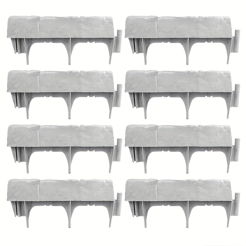 Cobbled Stone Effect Lawn Garden Edging Pack of 8