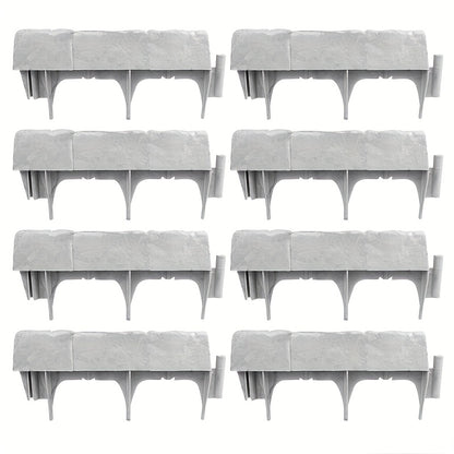 Cobbled Stone Effect Lawn Garden Edging Pack of 8