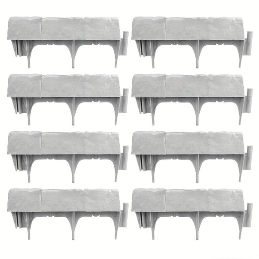 Cobbled Stone Effect Lawn Garden Edging Pack of 8