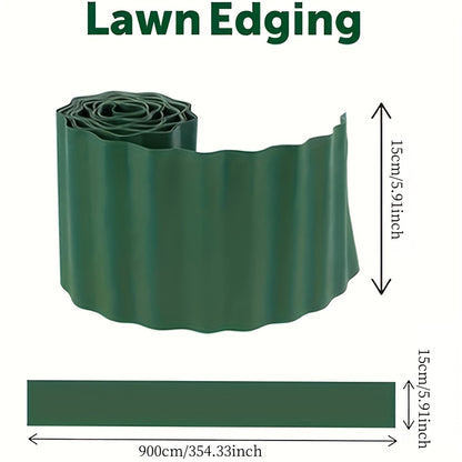 1pc Flexible Garden Fence 1pc Durable PP Flexible Garden Barrier Fence | Military Green Wave-Design Lawn Edging for Easy Installation, Decorative Landscape Border for Flower Beds, Gardens & Yard Maintenance