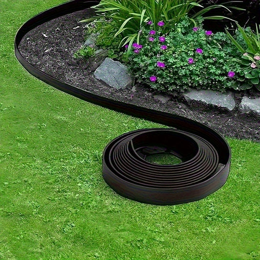 393.7inch Black PE Plastic Garden Edging Kit with Anchor Rods - Easy Installation, Durable Landscape Border for Lawn Separation, Garden Edging|Decorative Garden Border|Weatherresistant Edging