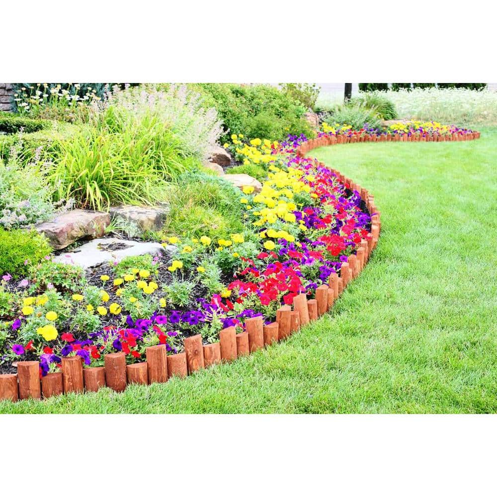 3 ft. Wooden Half-Log Landscape Edging