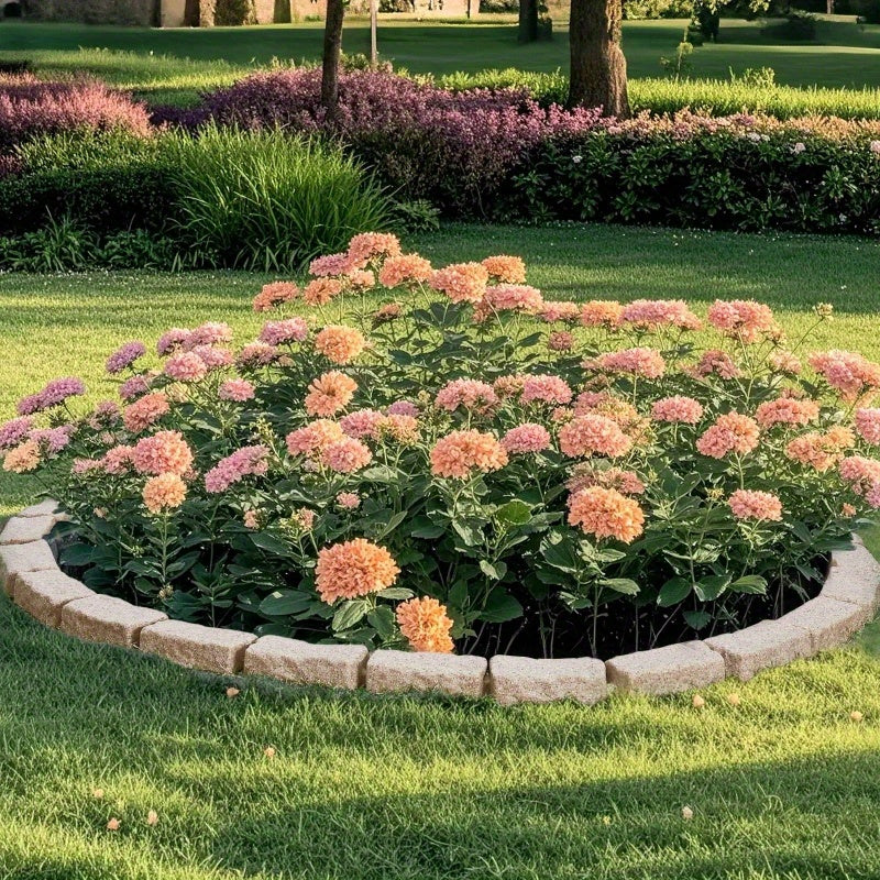 Faux Stone Landscape Edging 46.2 x 2.2 in Garden Lawn Edging Border for Walkway